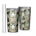 thumbnail image 1 of Cute Bulldog Dog and Flower Florals 10oz Tumblers Stainless Steel Tumbler with Lid and Straw,Vacuum Insulated Double Wall Travel Tumbler Cups with Cleaning Brush for Coffee, Tea, 1 of 4