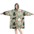 thumbnail image 1 of Cute Bulldog Dog and Flower Florals Wearable Oversized Blanket,Wearable Blanket Hoodie for Adults,Cozy Hooded Blankets with Super Pockets,Super Warm Fuzzy Pullover for Women & Men, 1 of 6