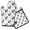 thumbnail image 1 of Cute Bulldog Kitchen Oven Mitt and Pot Holder Sets 2 Pcs for Baking, Cooking and Grilling, Heat Resistant Up To 392 °F, 1 of 7