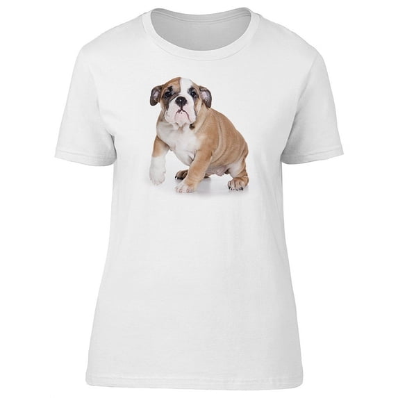 Cute Bulldog Puppy T-Shirt Women -Image by Shutterstock, Female Medium