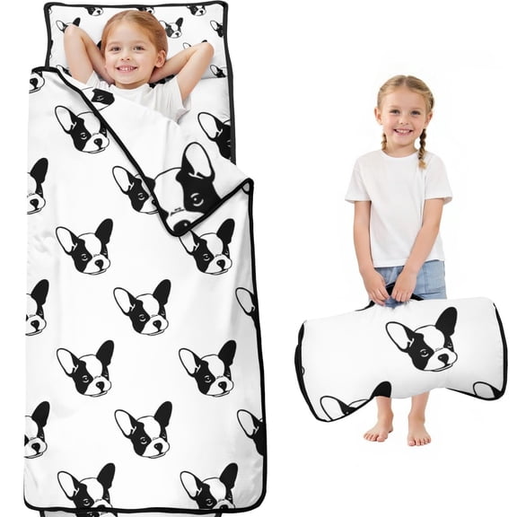Cute Bulldog Toddler Nap Mats for Kids Preschool,Sleeping Mat Bag or Kids,Toddler Sleeping Bag,Toddler Nap Mat or Daycare
