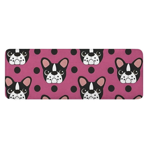 Cute Bulldogs Kitchen Rug Mat,Kitchen Runner Rugs Non Skid Washable,Decorative Kitchen Floor Mats for Kitchen,Sink,Laundry,17"x47.2"