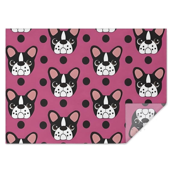 Cute Bulldogs Rectangle Tablecloth 60"x84",Waterproof Polyester Rectangle Table Cloth, Wipeable Spillproof Polyester Tablecloth for Dining, Camping, Indoor and Outdoor