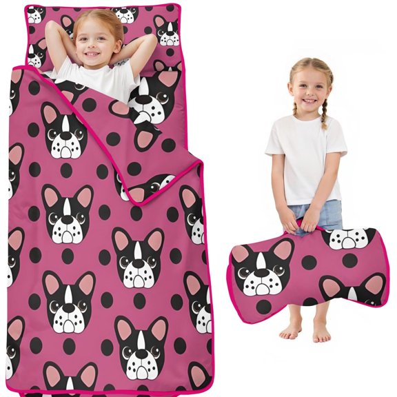Cute Bulldogs Toddler Nap Mats for Kids Preschool,Sleeping Mat Bag or Kids,Toddler Sleeping Bag,Toddler Nap Mat or Daycare