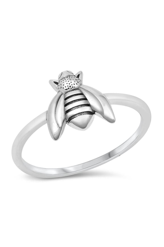 Cute Bumble Bee Animal Nature Honey Ring .925 Sterling Silver Band Jewelry Female Male Size 10