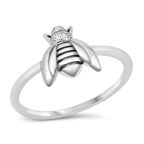 Cute Bumble Bee Animal Nature Honey Ring .925 Sterling Silver Band Jewelry Female Male Unisex Size 5
