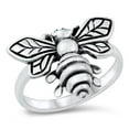 thumbnail image 1 of Cute Bumble Bee Bug Fertilization Ring .925 Sterling Silver Band Jewelry Female Male Unisex Size 8, 1 of 4