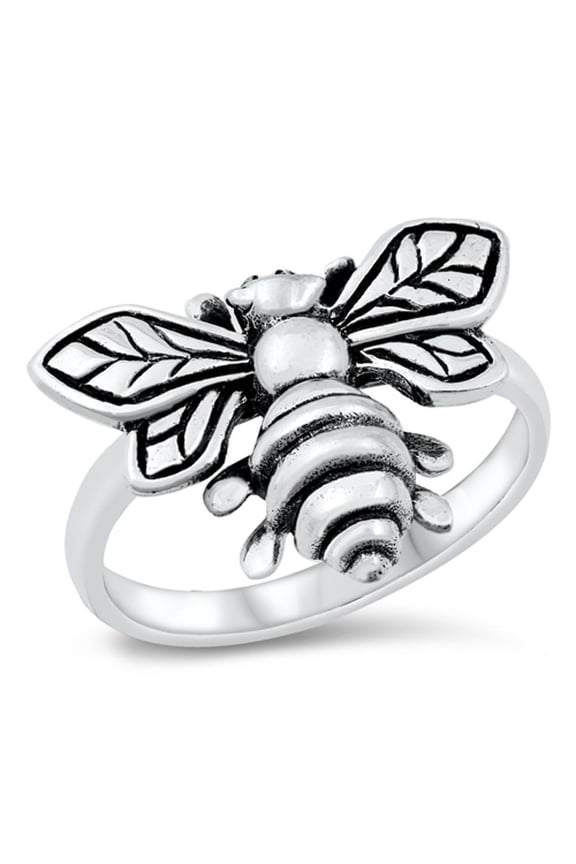 Cute Bumble Bee Bug Fertilization Ring .925 Sterling Silver Band Jewelry Female Male Unisex Size 9