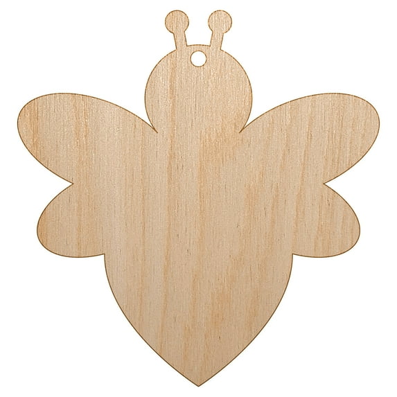 Cute Bumble Bee Solid Wood Holiday Christmas Tree Ornament Unfinished DIY Pre-Drilled Craft