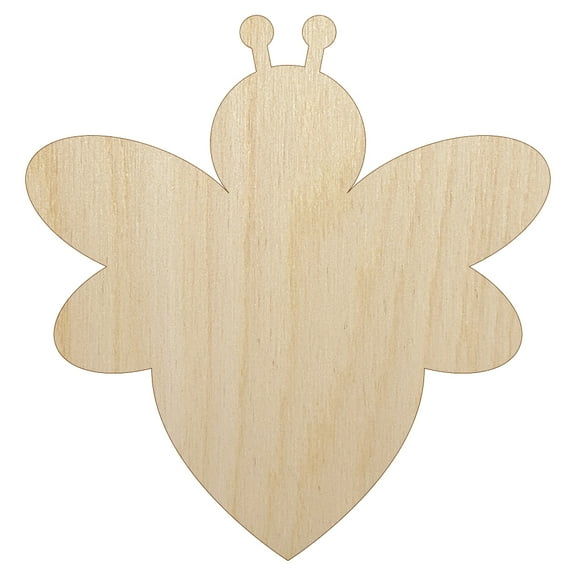 Cute Bumble Bee Solid Wood Shape Unfinished Piece Cutout Craft DIY Projects - 6.25 Inch Size - 1/8 Inch Thick
