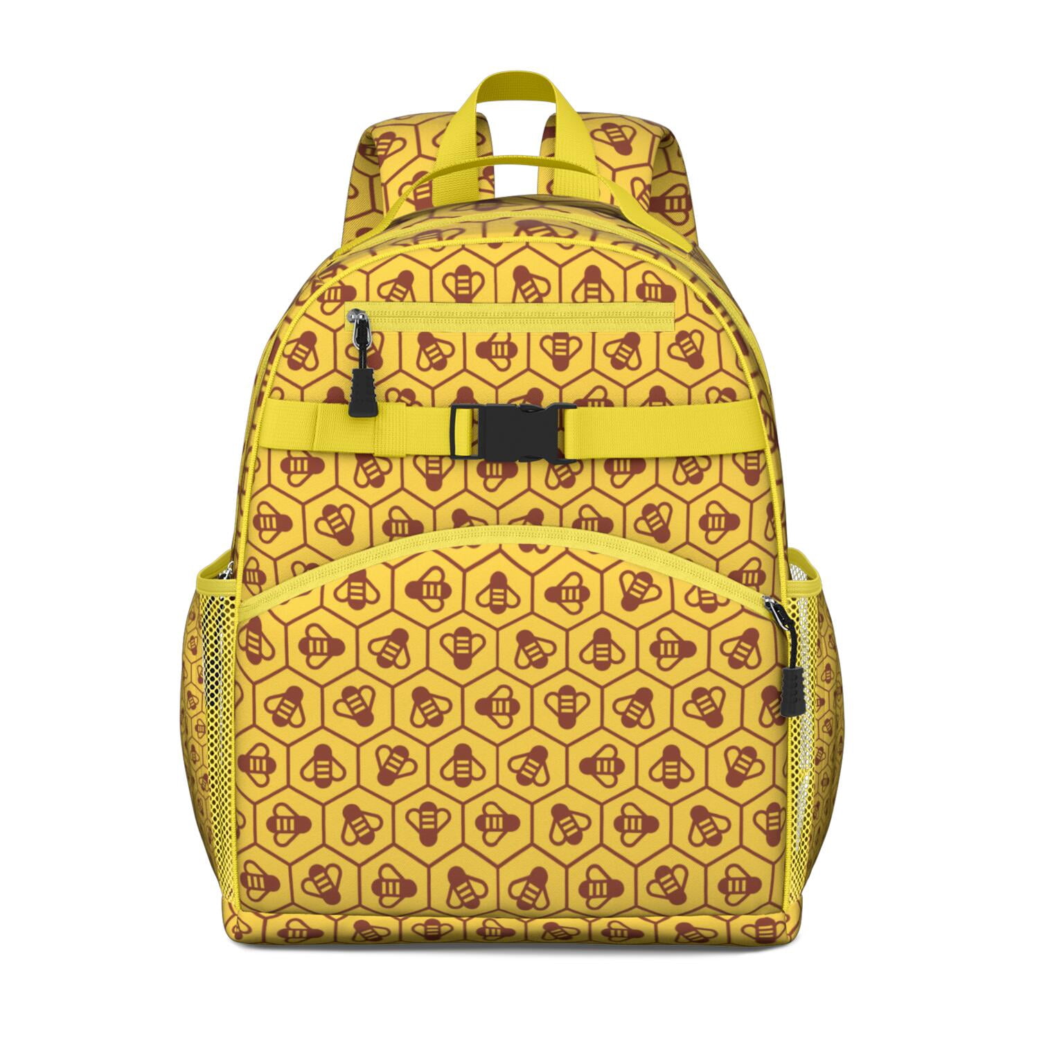 Cute Bumble Bee Students Backpack with Artistic Honeybee Pattern ...
