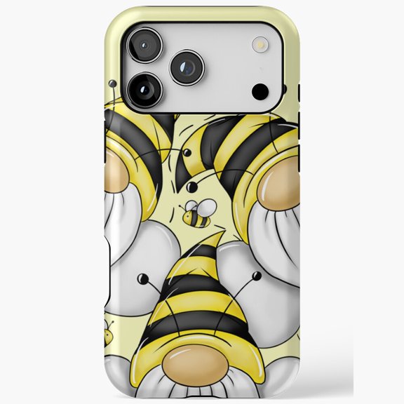 Cute Bumble Gnome Bee Pattern for iPhone Case 11 through 17 Pro Max