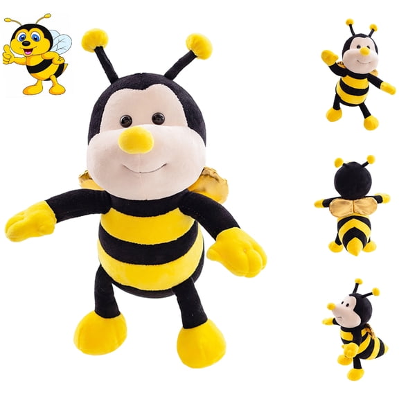Cute Bumblebee Stuffed Animals Super Soft Yellow Bee Plush Toys Stuffed Honeybee Plushies Animal with Wings Honey Bee Plush Doll Animal Toy for Kids & Lovers 13 INCH