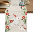 thumbnail image 1 of Cute Bunnies Table Runner 72 Inches, Farmhouse Rustic Floral Botanical Burlap Bed Runner Dresser Scarves Tabletop for Indoor Outdoor Parties/Ceremony/Banquet, 18" x 72", 1 of 9