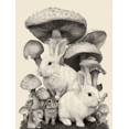 thumbnail image 1 of Cute Bunnies and Mushrooms Canvas Print, Wall Art for Living Room, Bedroom, Office, Nursery, Kids Room, 1 of 8