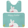 thumbnail image 1 of Cute Bunny Bathroom Rugs Set 2 Pieces, Bathroom Set - Quick Drying Bath Mat And U-Shaped Toilet Rug, Water Absorbent Bath Carpet For Bedroom Floor Living Room, Machine Washable, 1 of 6