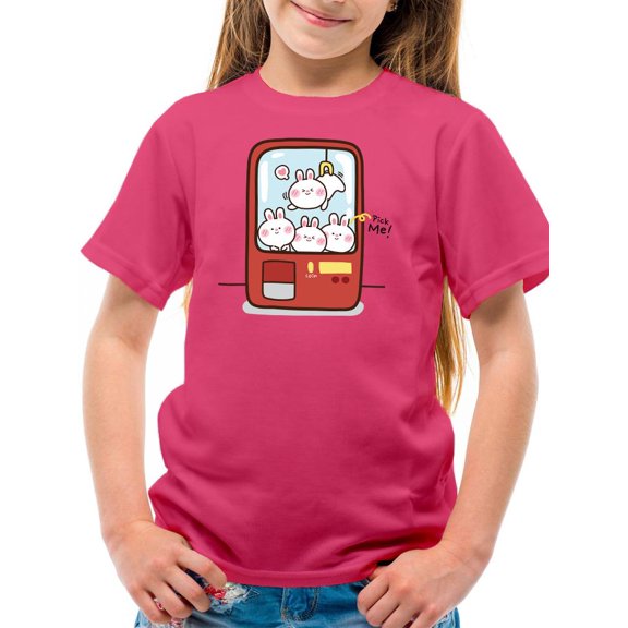 Cute Bunny Crane Game T-Shirt Juniors -Image by Shutterstock, Small