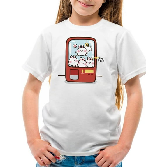 Cute Bunny Crane Game T-Shirt Juniors -Image by Shutterstock, Small