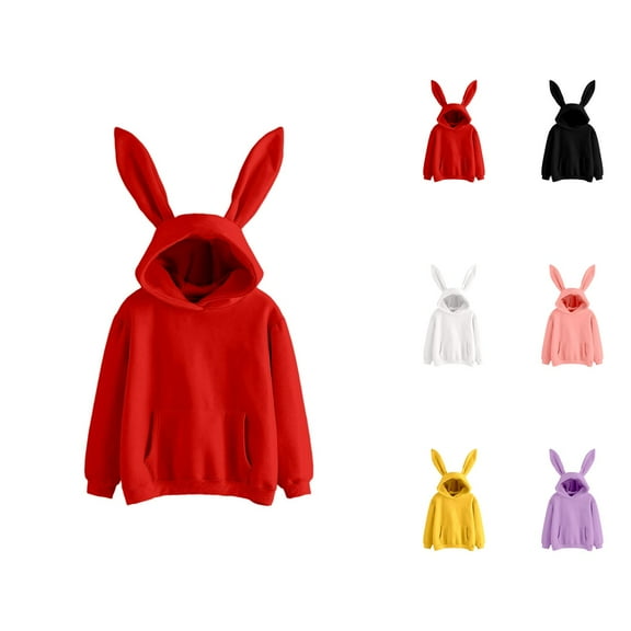 Cute Bunny Ear Hoodies for Women 2025 Fall Winter Long Sleeve Cute Hoodie with Pockets Hooded Sweatshirt Pullover Tops