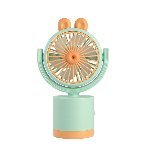 Cute Bunny Ear Mini Desk Fan Adjustable Angle USB Rechargeable Portable Table Cooling Personal Small Fan for Bedroom Office,Mint Green