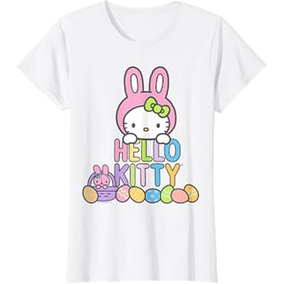Cute Bunny Ears Easter T-Shirt with Colorful Eggs for Festive Spring Celebrations