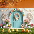 thumbnail image 1 of Cute Bunny Easter Banner Colorful Easter Eggs Spring Backdrop Spring Floral Garden Rabbit Display for Easter Party Spring Celebration Photo Backdrop, 1 of 4
