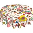 thumbnail image 1 of Cute Bunny Easter Tablecloth Round Table Cover Washable Polyester Table Cloth for Kitchen Party Picnic Dining Decor 60 Inch, 1 of 5