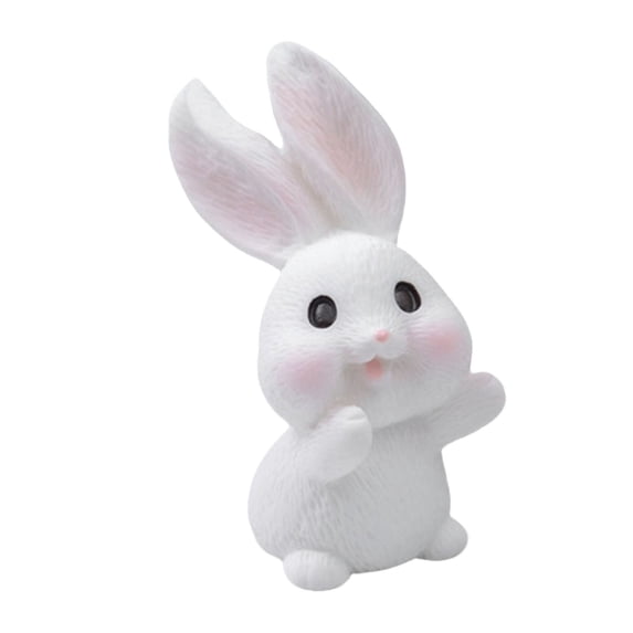Cute Bunny Figurines Set, Mini Resin Rabbit Miniatures for DIY Terrarium, Fairy Garden, Dollhouse, Desk Decor, Plant Pot Decorations and Crafts