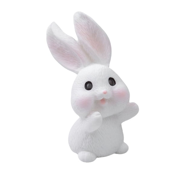 Cute Bunny Figurines Set, Mini Resin Rabbit Miniatures for DIY Terrarium, Fairy Garden, Dollhouse, Desk Decor, Plant Pot Decorations and Crafts
