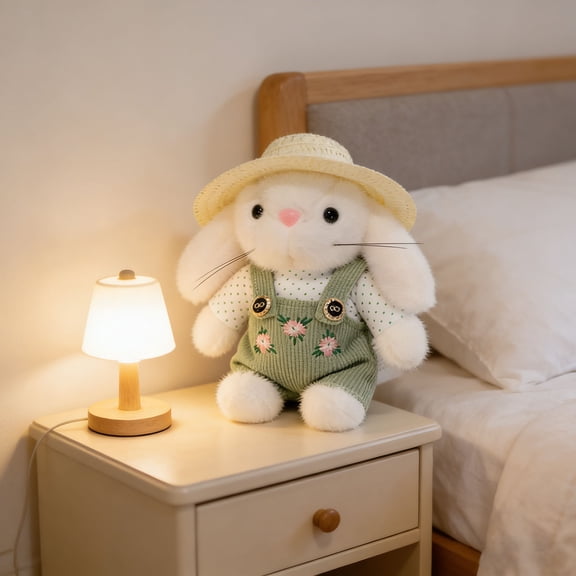 Cute Bunny Gardener Plush Toy – Super Soft Lop-Eared Stuffed Animal, Fluffy Rabbit Doll, Durable Washable, Cozy Sleep Companion, Holiday Gift, 1 Pack