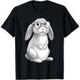 thumbnail image 1 of Cute Bunny Geek Nerd Rabbit Hipster Womens Girls Teens T-Shirt All Size S-5XL, 1 of 4
