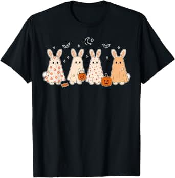Cute Bunny Ghost Halloween Pumpkin Rabbit Costume T-Shirt - Walmart.com