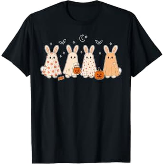 Cute Bunny Ghost Halloween Pumpkin Rabbit Costume T-Shirt - Walmart.com