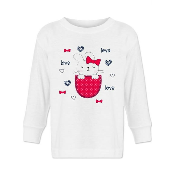 Cute Bunny Girl Inside Pocket. Long Sleeve Toddler -Image by Shutterstock,  2 Toddler