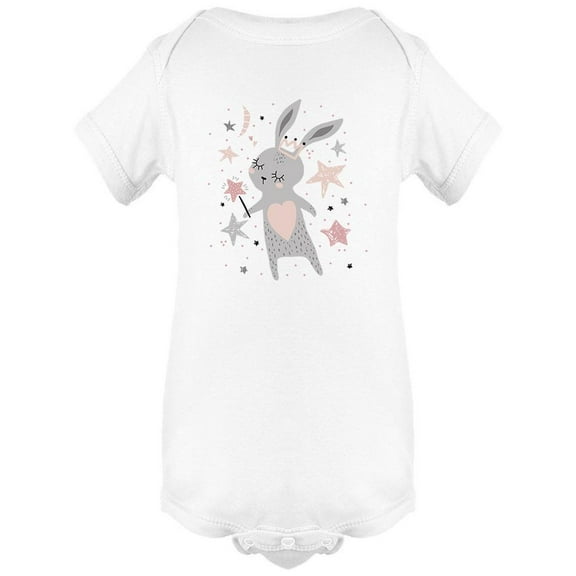 Cute Bunny Girl With Crown Bodysuit Infant -Image by Shutterstock,  6 Months