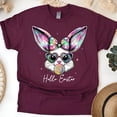 thumbnail image 1 of Cute Bunny Graphic T-Shirt | Colorful Rabbit Print Tee for Women Men, Maroon, Size L, 1 of 6