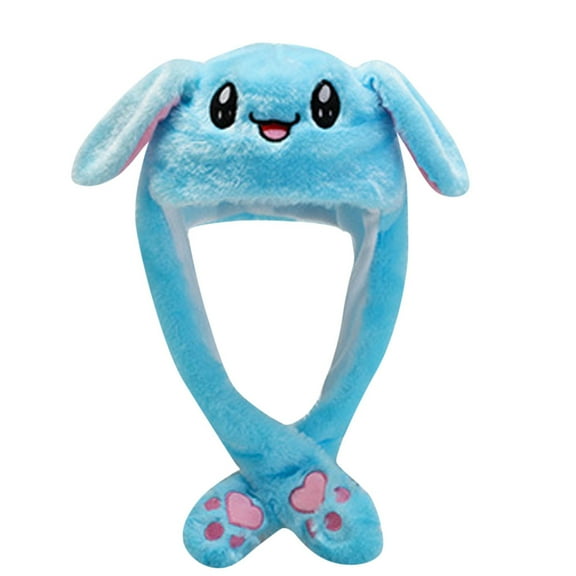 Cute Bunny Hat with Moving Ears Funny Rabbit Hat Soft Jumping Animal Hat for Women Kids Party Christmas Gift Party Holiday Hat