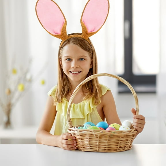 Cute Bunny Headband - Soft Fabric Easter Bunny Ears Costume Accessory for Cosplay, Role Play, Easter Party - Brown, Gray, White - One Size Fits Most (12.6x8.27 inches)