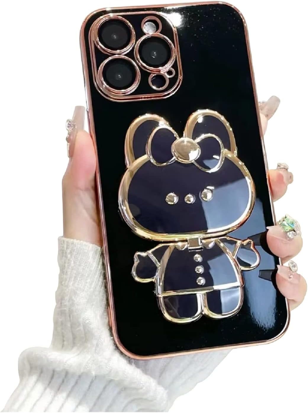 Cute Bunny Hidden Stand Compatible with iPhone 13 Case, Soft TPU Bumper ...
