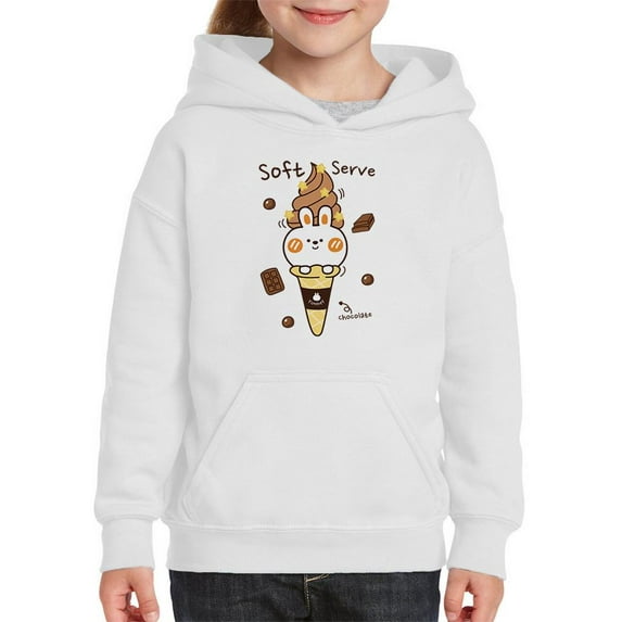 Cute Bunny Ice Cream Hoodie Juniors -Image by Shutterstock, x-Large