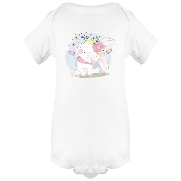 Cute Bunny In Spring Design Bodysuit Infant -Image by Shutterstock,  24 Months