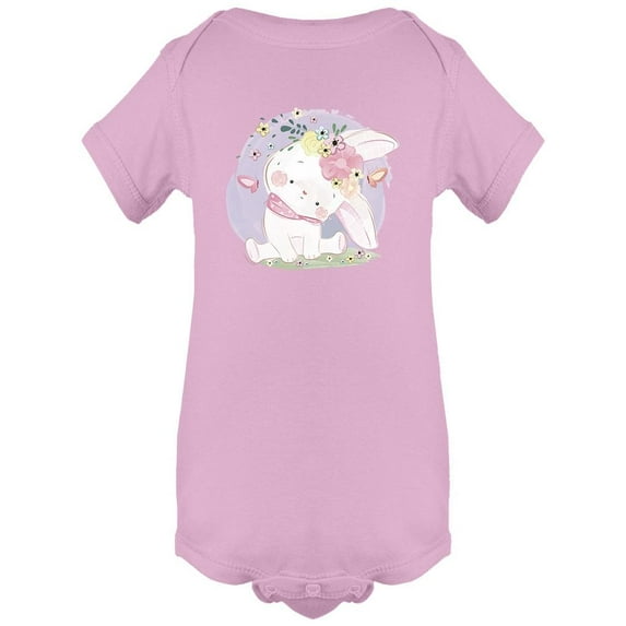 Cute Bunny In Spring Design Bodysuit Infant -Image by Shutterstock, 24 Months