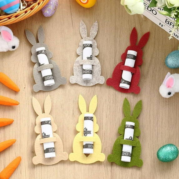 Cute Bunny Money Clip Card Holder SetFun Easter-Inspired DesignHoliday Gift for All AgesFor Halloween, New Year, Weddings & Home(Mixed color 12 PCS)