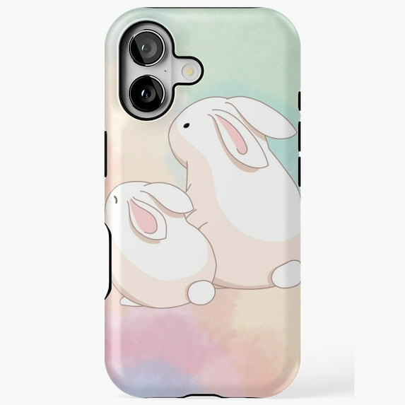 Cute Bunny Pastel Sticker Style Art iPhone Case 17 11 12 13 14 15 16 Pro Max