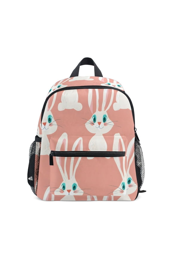 Cute Bunny Pattern Mini Backpack Cute Small Backpack with Chest Strap and Whistle Ages 3-8