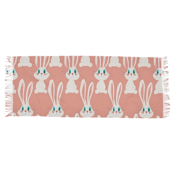 Cute Bunny Pattern Women's Cold Weather Scarves Lightweight Warm Fashion Scarves, Breathable 86.6''x30.7''