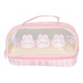thumbnail image 1 of Cute Bunny Pencil Case,1pcs Pencil Case forPattern Double Layer Waterproof Transparent Pencil Case Pink Cosmetic Bag Portable Multifunction Pen Bag, 1 of 9