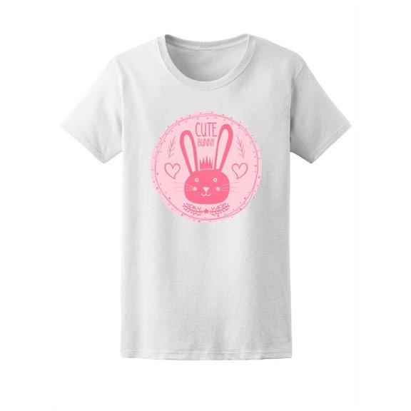 Cute Bunny Pink Colors T-Shirt Women -Image by Shutterstock, Female XX-Large
