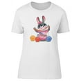 thumbnail image 1 of Cute Bunny Playing With Yarn T-Shirt Women -Image by Shutterstock, Female XX-Large, 1 of 2