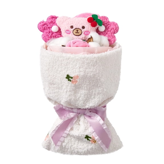 Cute Bunny Plush Bouquet Stuffed Animals Plushies Doll Toy Flower Wedding Decorations Gift for Girlfriend Wife Daughter Kids Valentine Birthday Anniversary Party Supplies